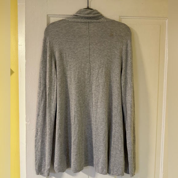 Express Grey Open Front Boho Detail Seam Flowing Cardigan• Medium - Picture 4 of 7